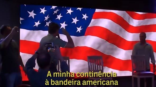 Bolsonaro salutes the US flag