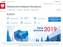 Ministerstwo Edukacji Narodowej - WordPress obsługuję oficjalną witrynę MEN RP w języku polskim i angielskim.