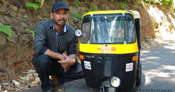 Watch: This Kerala man built a fully-functional mini auto-rickshaw for his children