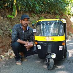 Watch: This Kerala man built a fully-functional mini auto-rickshaw for his children