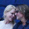 Nicole Kidman and Keith Urban watching the women's singles semifinal match on day eleven of the Australian Open tennis tournament in Melbourne on Thursday.