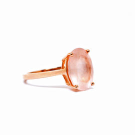 Rose Quartz Marie Ring - Rose Gold