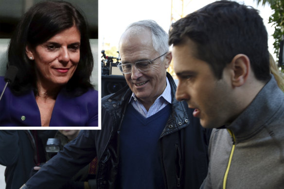 Julia Banks, Malcolm Turnbull, Alex Turnbull composite.