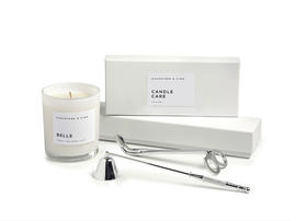 Belle Candle with Silver Candle Snuffer & Wick Trimmer