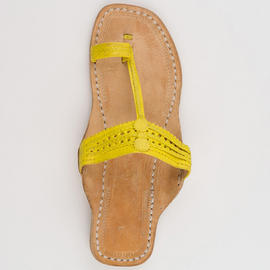 Turmeric Yellow Leather Sandals