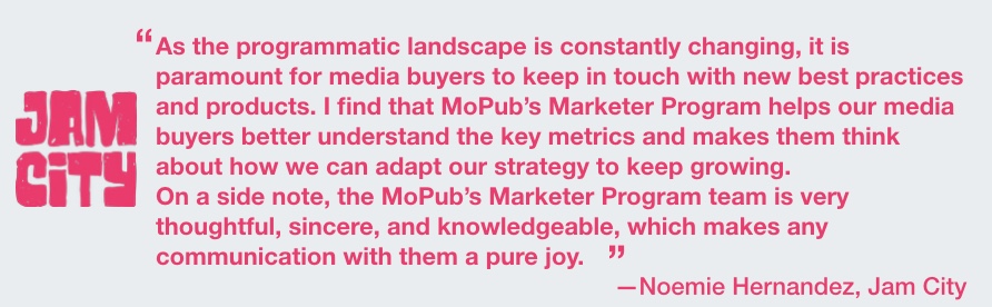 mopub jam city marketer program