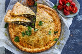 Neil Perry's Italian-style spinach and bacon pie recipe.