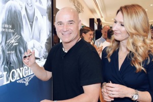 Agassi and Stefanie Graf at the launch of the new Longines boutique in Melbourne.