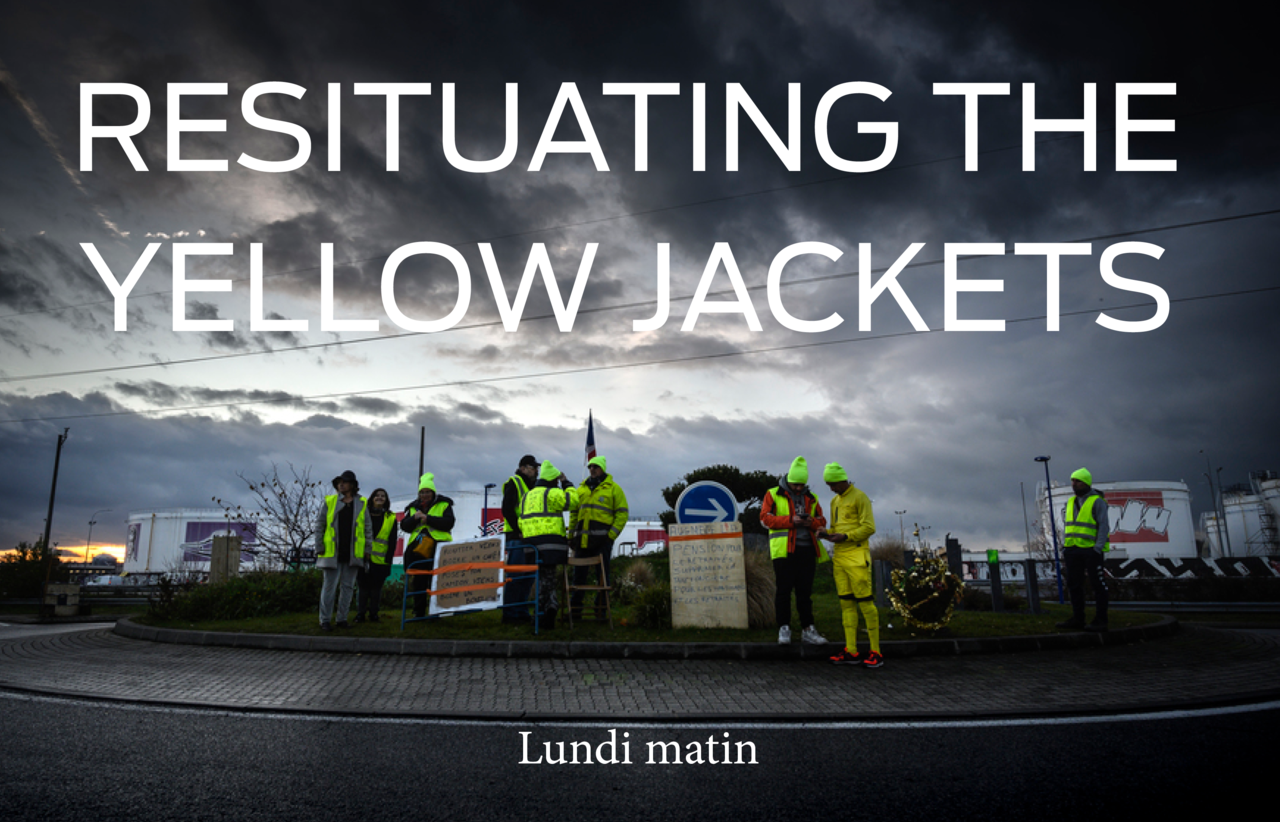 RESITUATING THE YELLOW JACKETS This article first appeared in Lundi matin #170, on December 19, 2018.
Translated by Ill Will Editions. [1]
The authors of the December 7 article, “Contribution to the rupture in progress,” continue their analysis of...