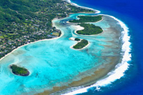 Aerial view of Raratonga; 