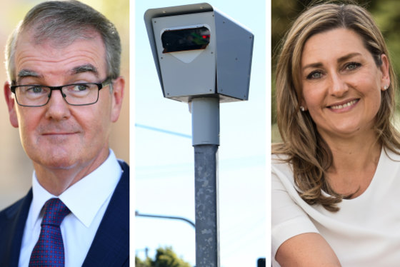 Michael Daley, a speed camera, and his wife.