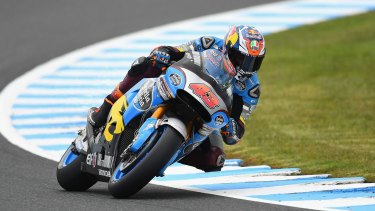 Young gun: Jack Miller during qualifying for last year's Phillip Island Grand Prix. 