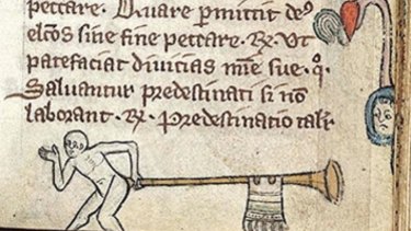 Marginalia from a Middle Ages text.