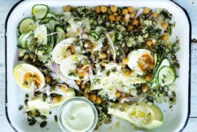 Jill Dupleix recipe: Green cous cous with avocado tahini.