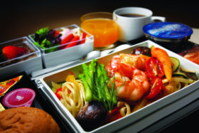 Singapore Airlines Economy meal plane 