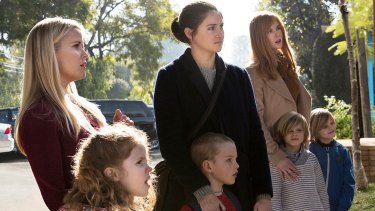 Reese Witherspoon, Shailene Woodley and Nicole Kidman in the HBO production of Liane Moriarty's <i>Big Little Lies</i>.