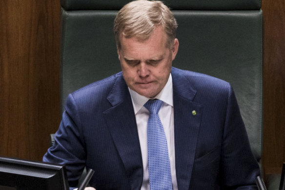 Speaker Tony Smith during a division in the House of Representatives on Tuesday.