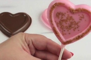 Valentine's Day chocolate heart pops