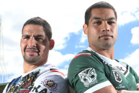 Clash of cultures: Cody Walker (left) will lead the Indigenous All Stars against Adam Blair's Maori All Stars.