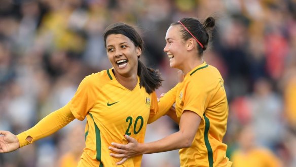 Another honour: Sam Kerr (left) has been recognised once again.