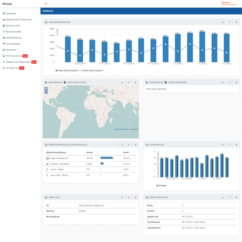 web stats screeshot