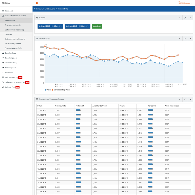 web stats screeshot