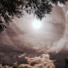 A sun halo appears in the sky over western Sydney on Saturday.