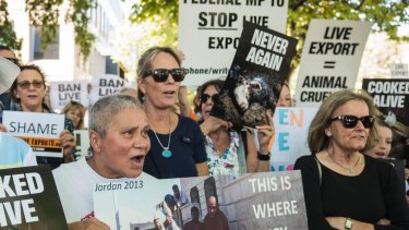 The death of 2,400 sheep on a live export ship in 2018 sparked protests.