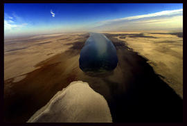 Aerial landscape - The Warburton Groove and Lake Eyre