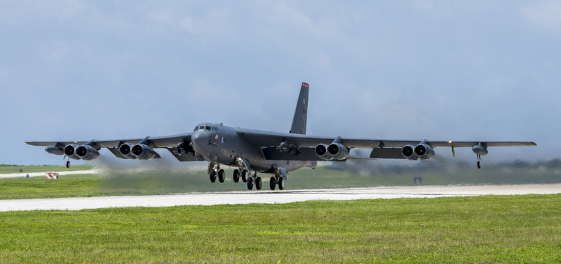 U.S. Air Force B-52H Stratofortress bombers, assigned to the 96th Expeditionary Bomb Squadron (EBS), Andersen Air Force Base, Guam, conducted two sequential bilateral training missions to Australia as part of exercise Pitch Black 18. (U.S. Air Force photo by Airman 1st Class Christopher Quail)