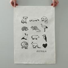 Australian Animals Linen Tea Towel 