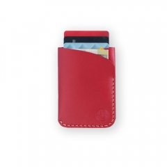 The Two Pocket Kangaroo Leather Wallet - Red