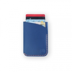 The Two Pocket Kangaroo Leather Wallet - Sapphire Blue