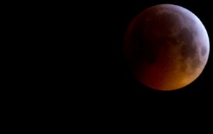 The Super Blood Wolf Moon eclipse in Antwerp, Belgium, Monday, Jan. 21, 2019.