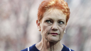 One Nation senator Pauline Hanson 