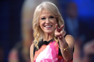 Kellyanne Conway speaking at the 2017 CPAC in National Harbor, Maryland