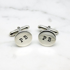 Personalised Sterling Silver Disc Cufflinks