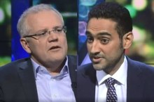 Prime Minister Scott Morrison answers questions from Waleed Aly.