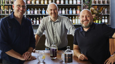 Four Pillars Gin founders Cameron Mackenzie, Matt Jones and Stuart Gregor.