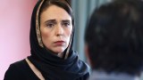 Jacinda Ardern speaks to representatives of the Muslim community at the Canterbury Refugee Centre.