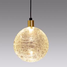 Eon Sans S3 Pendant - Brass/Crackle Glass