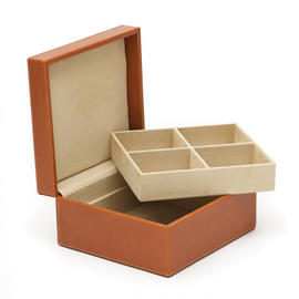 Large Leather Jewel Box with Tray