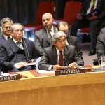 Wamenlu A.M. Fachir saat menghadiri pertemuan DK PBB mengenai Palestina, di Markas PBB New York, Amerika Serikat, Selasa (26/3). (Foto: Kemlu)