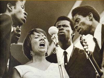 Barbara Dane with the Chambers Brothers