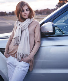 Cashmere Jet Set Scarf - Cream