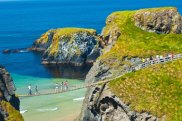 DDM405 Carrick-A-Rede Rope Bridge  Larrybane Bay  Causeway Coastal Route  Antrim County, Northern Ireland, Europe. Walk Ireland