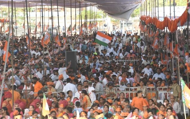 PM Modi addresses a massive rally in Kurnool, Andhra Pradesh