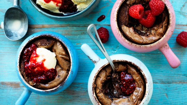 Rachel Khoo's gooey chocolate brownie pots.