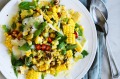 Danielle Alvarez's corn salad with walnuts, mint, chilli and pecorino.