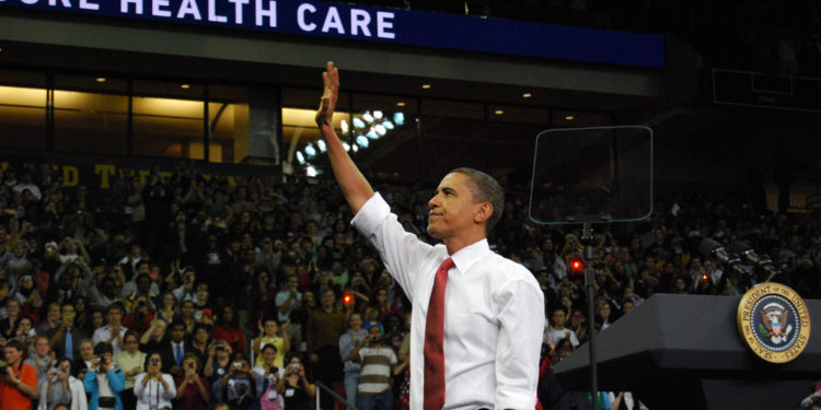 "Obama at Healthcare rally at UMD." Photo by Daniel Borman (dborman2) on Flickr.